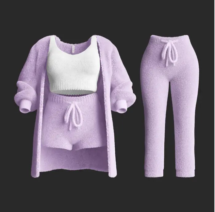 Women's Three-Piece or Four-Piece Casual Knit Set