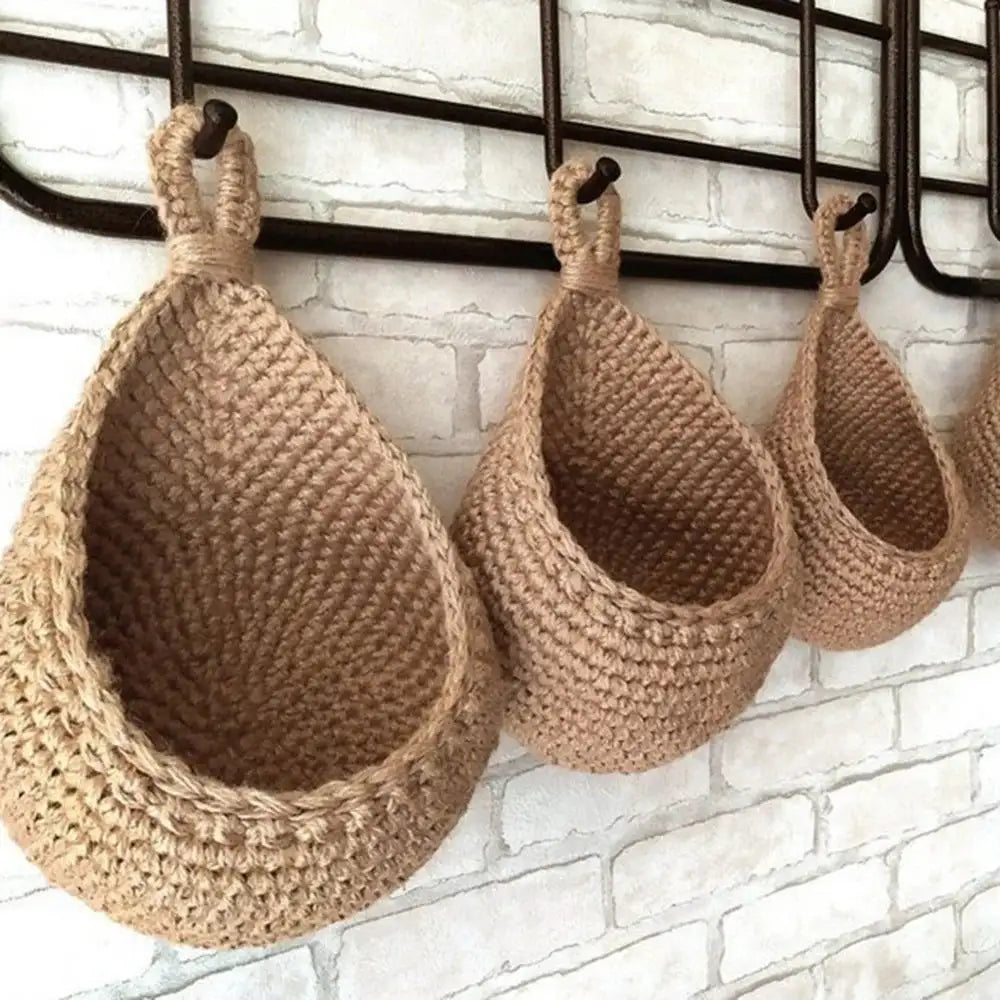 Handwoven Jute Nest Storage Baskets