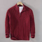 Vireous Classic Cable Knit Zip-Up Men’s Sweater
