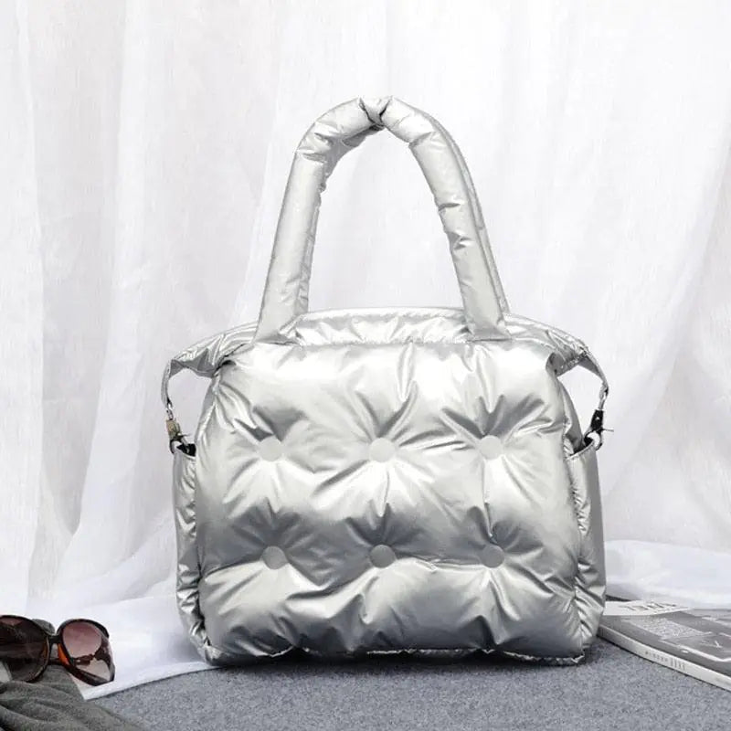 Cozy Padded Large Puffer Handbag, Multi Colours