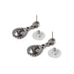 Skull Earrings Green Crystal Dangle, Alchemy Gothic