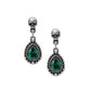 Skull Earrings Green Crystal Dangle, Alchemy Gothic