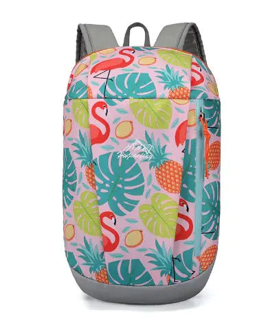 Waterproof Flamingo-Print Hiking Backpack