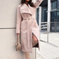 Vireous Wide Lapel Women's Fashion Trench Coat