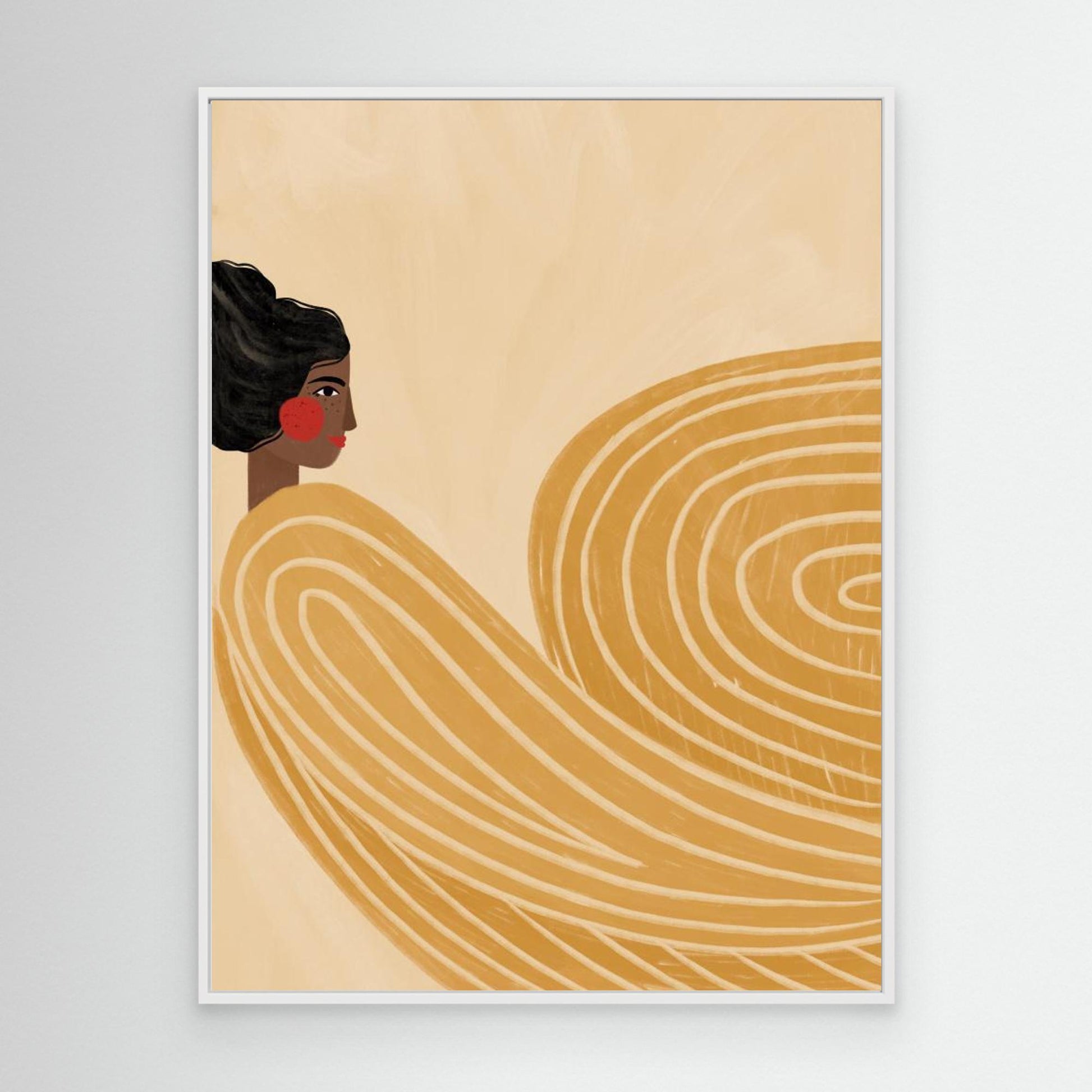 The Woman With the Yellow Stripes by Bea Müller, Canvas Art Print