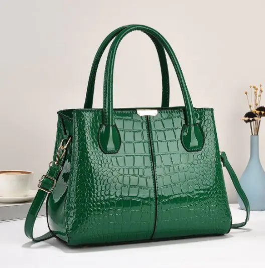 Women's Classic Crocodile Tote and Shoulder Bag, Multicolours