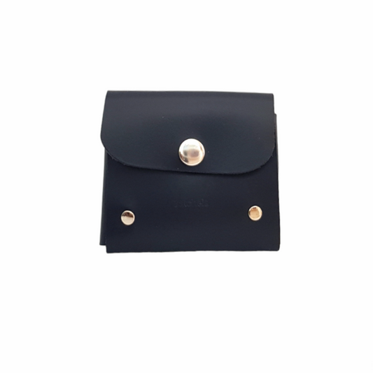 Handmade Leather Simple Coin Purse in Navy