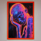 Neon Woman, Hands in Head Framed Print
