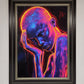 Neon Woman, Hands in Head Framed Print