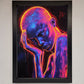 Neon Woman, Hands in Head Framed Print