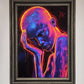 Neon Woman, Hands in Head Framed Print