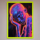 Neon Woman, Hands in Head Framed Print