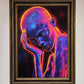 Neon Woman, Hands in Head Framed Print