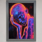 Neon Woman, Hands in Head Framed Print