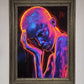 Neon Woman, Hands in Head Framed Print
