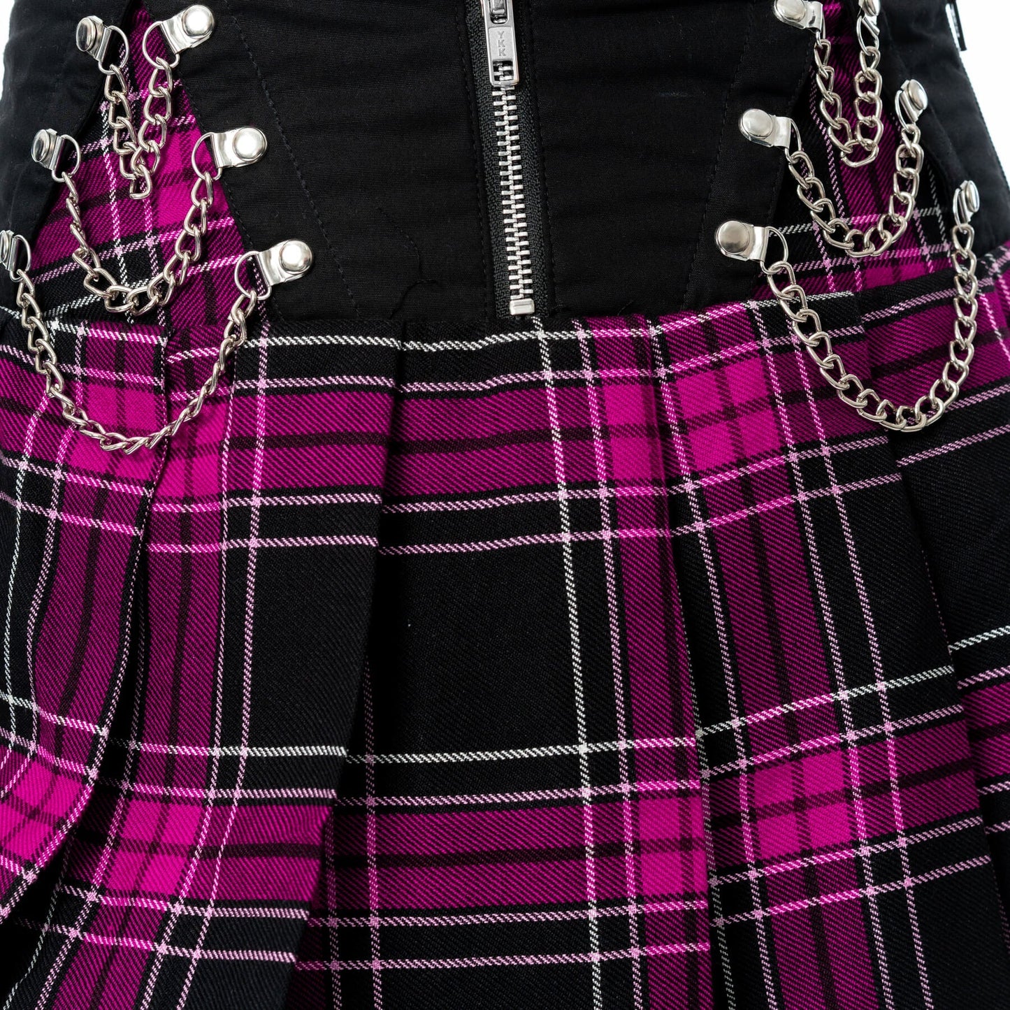 Heartless Nixie Check Skirt in Black & Dark Pink