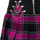 Heartless Nixie Check Skirt in Black & Dark Pink