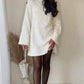 Vireous Long Sleeve Sparkling White Mini Dress