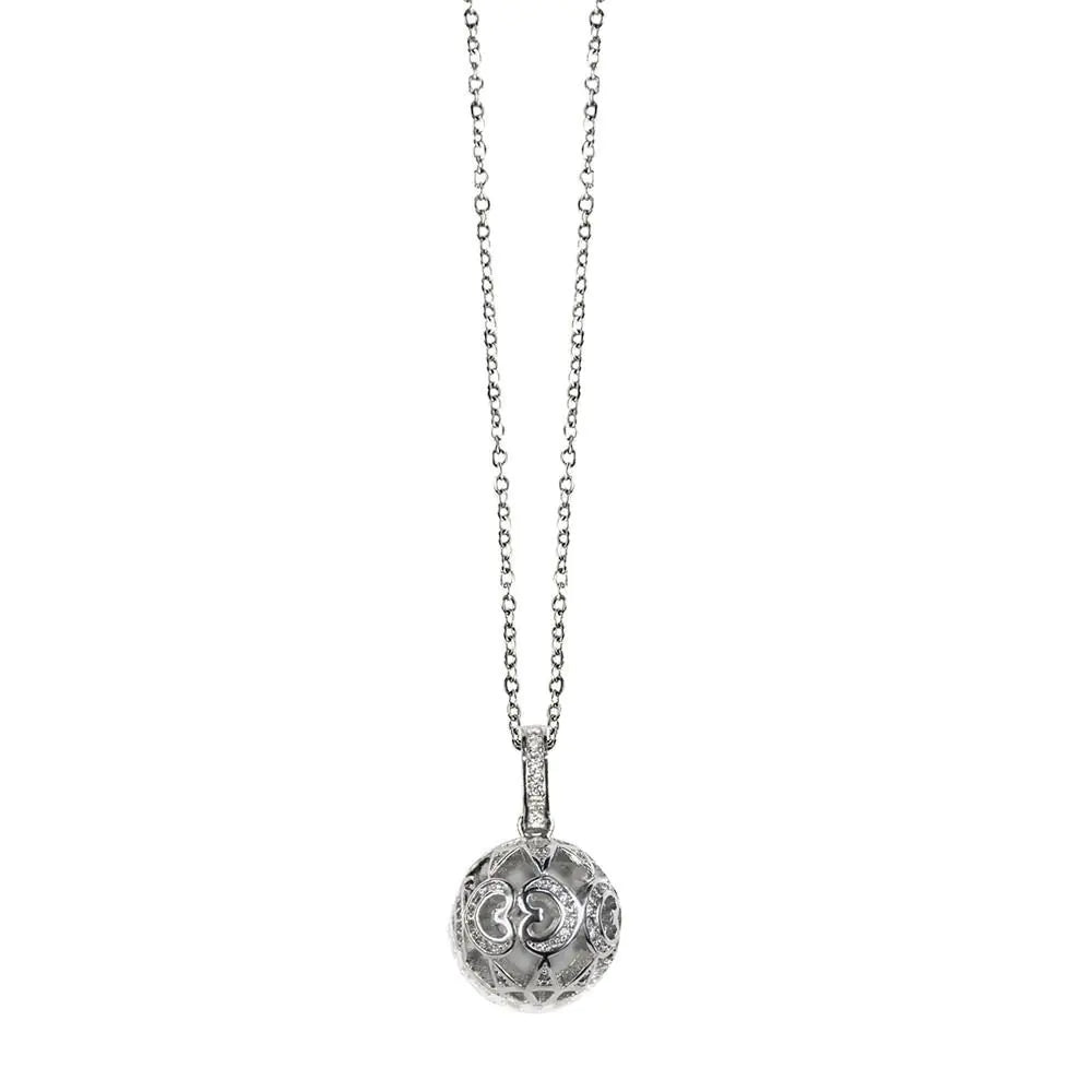 Adventure Necklace, Globe Design, Zirconia Studded