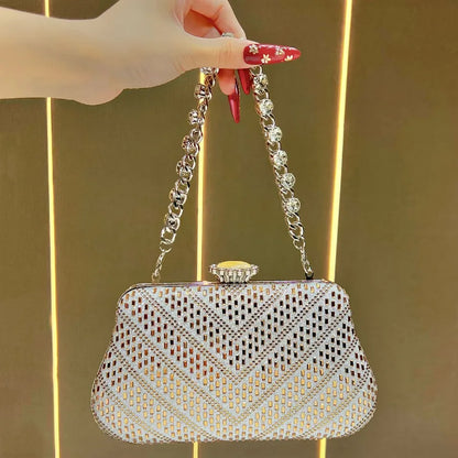 Women's Party Evening Bag, Diamond-Embedded Handbag