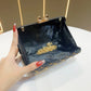 Diamond-Pattern Evening Clutch Handbag with Chain