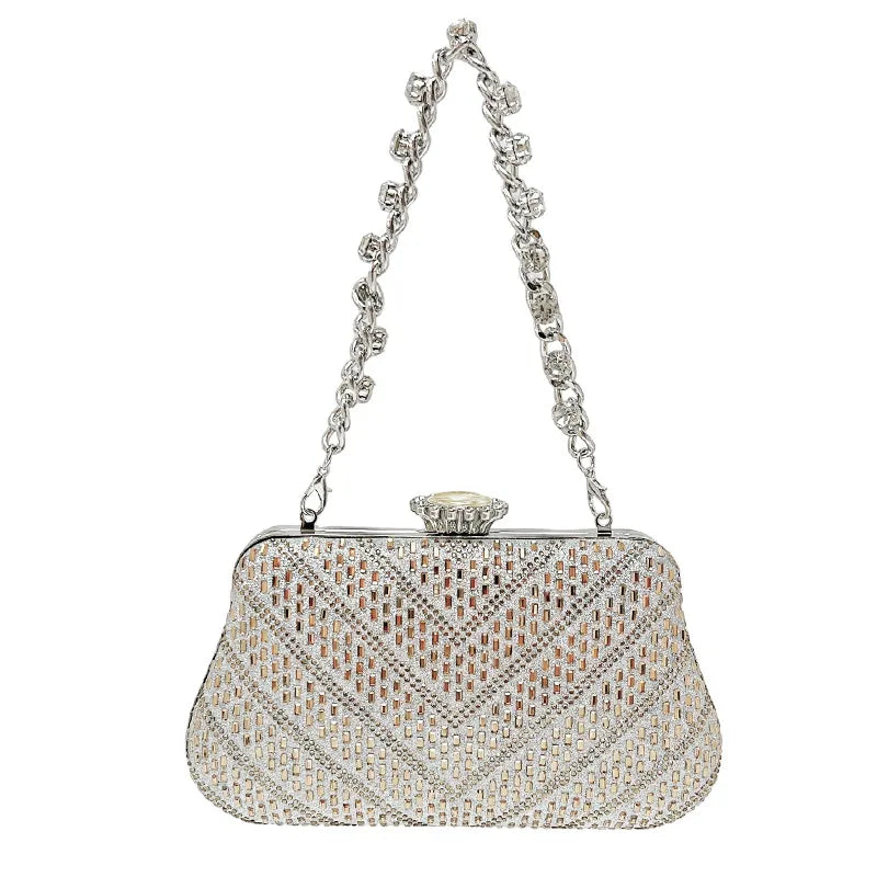 Women's Party Evening Bag, Diamond-Embedded Handbag