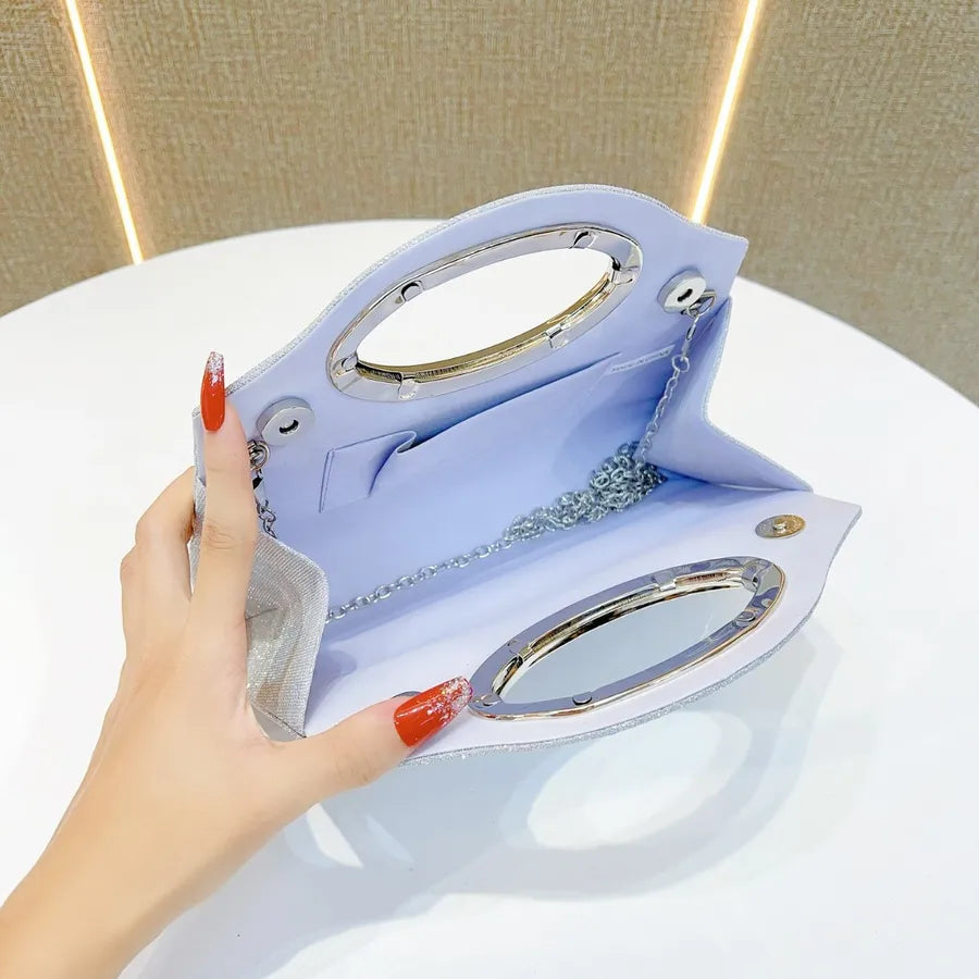 Romantic Ruched Wedding Evening Bag with Chain Strap