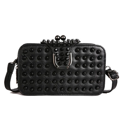 Grunge Aesthetic RIveted Crossbody Compact Square Handbag