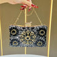 Elegant Diamond-Embedded Evening Bag, Formal Clutch Chain Handbag