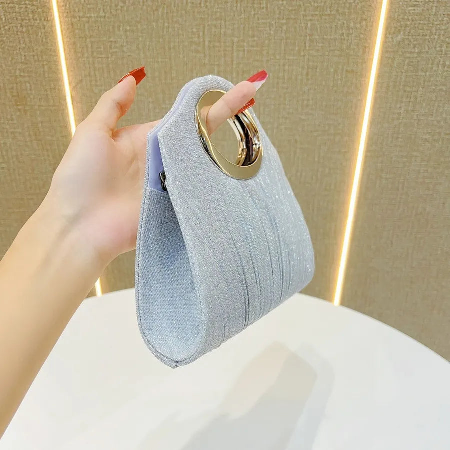 Romantic Ruched Wedding Evening Bag with Chain Strap