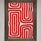 Red Waves Abstract Art Framed Poster
