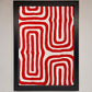 Red Waves Abstract Art Framed Poster