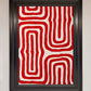 Red Waves Abstract Art Framed Poster