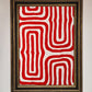 Red Waves Abstract Art Framed Poster
