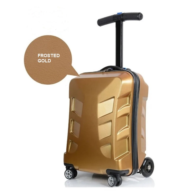 XSD 'Lazy Luggage' Multi-Function Scooter Suitcase Rolling Luggage, Skateboard Box Case