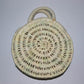 Chachiya Handmade Rustic Woven Suede Handbag with Palm Leaf Decoration