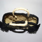 Chachiya Handmade Rustic Woven Suede Handbag with Palm Leaf Decoration