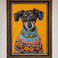 Sausage Dog in a Sweater Framed Print
