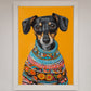 Sausage Dog in a Sweater Framed Print