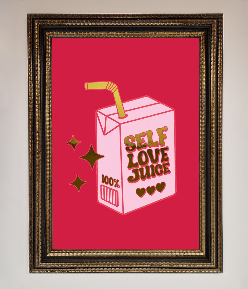 Self Love Juice Framed Foil Print