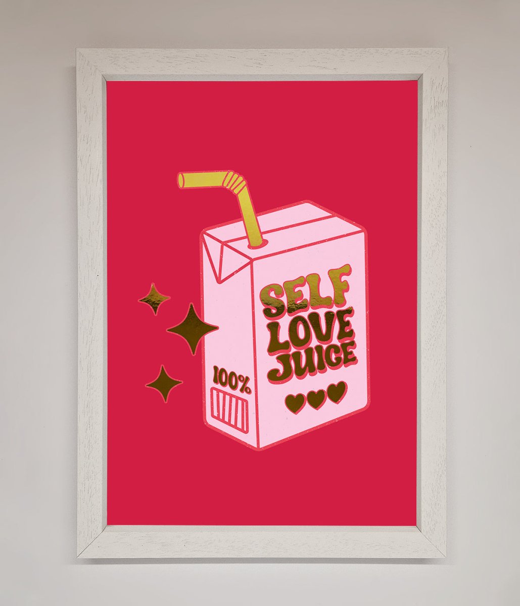 Self Love Juice Framed Foil Print