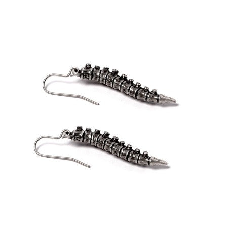 Spine Earrings, Pewter Gothic Anatomical Jewellery