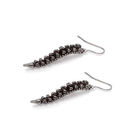 Spine Earrings, Pewter Gothic Anatomical Jewellery