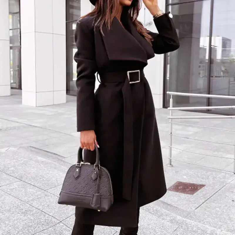 Vireous Wide Lapel Women's Fashion Trench Coat