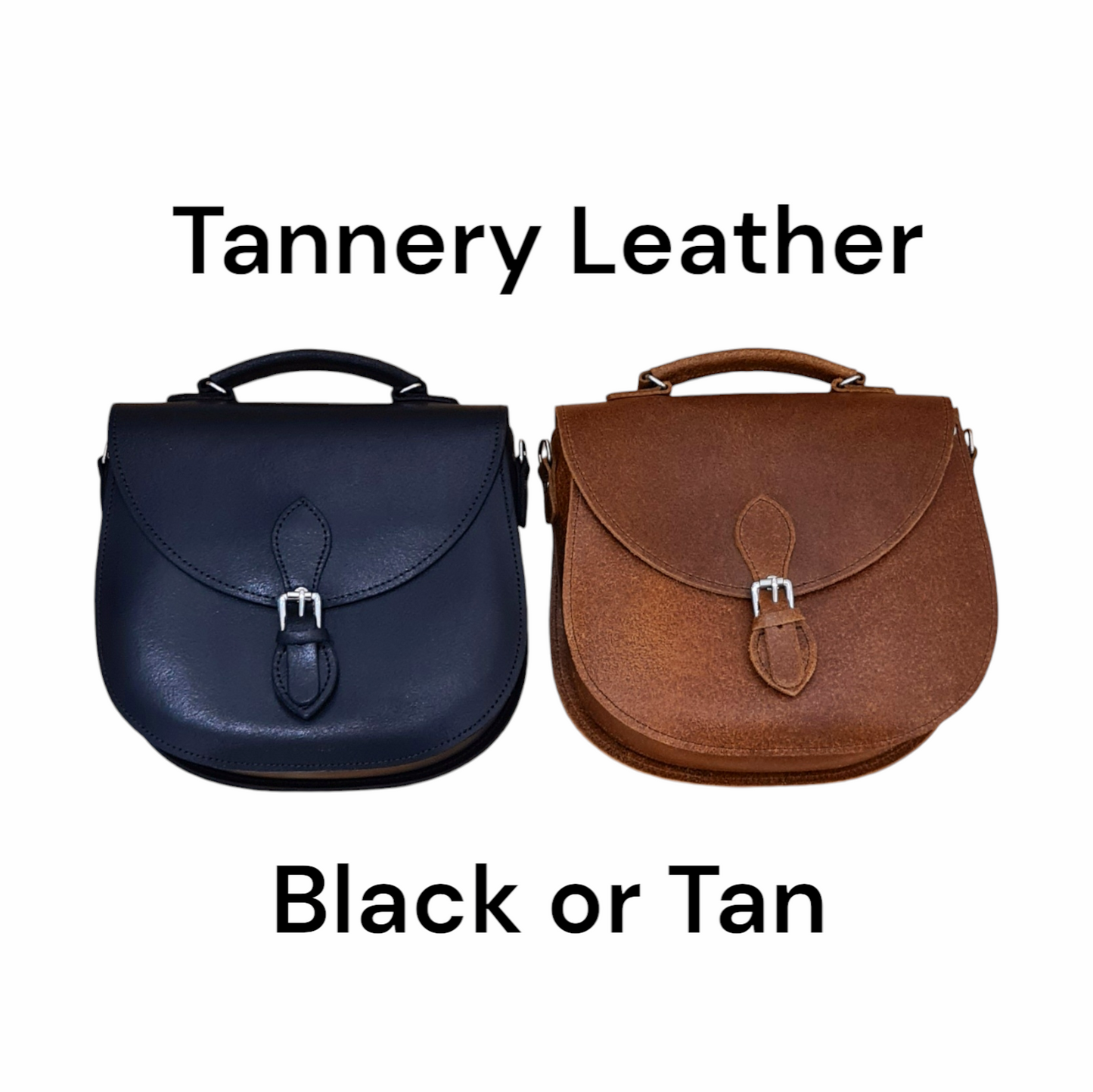 Handmade Tannery Leather Saddle Bag in Tan