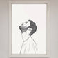 The Man in the Morning, Line Art Framed Print