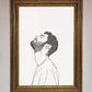 The Man in the Morning, Line Art Framed Print