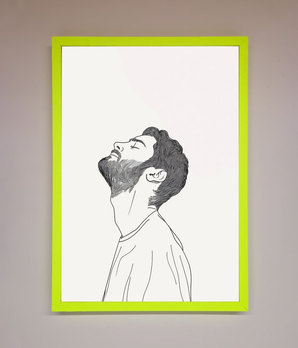 The Man in the Morning, Line Art Framed Print