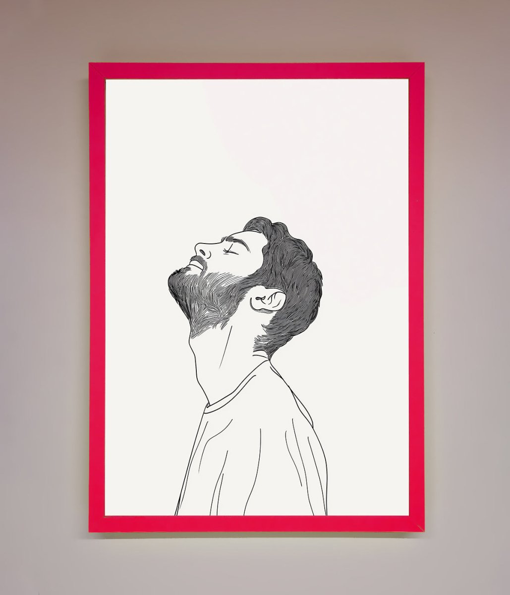 The Man in the Morning, Line Art Framed Print