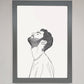 The Man in the Morning, Line Art Framed Print